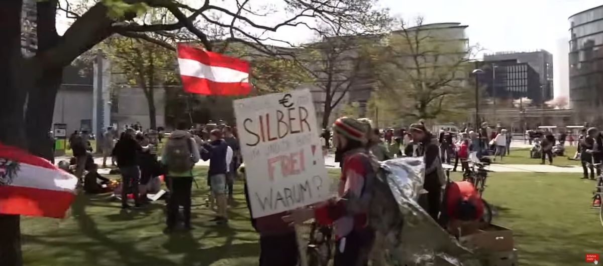 Meanwhile at an austrian lockdown demonstration, Silver is spreading harder than crypto atm. Don ...
